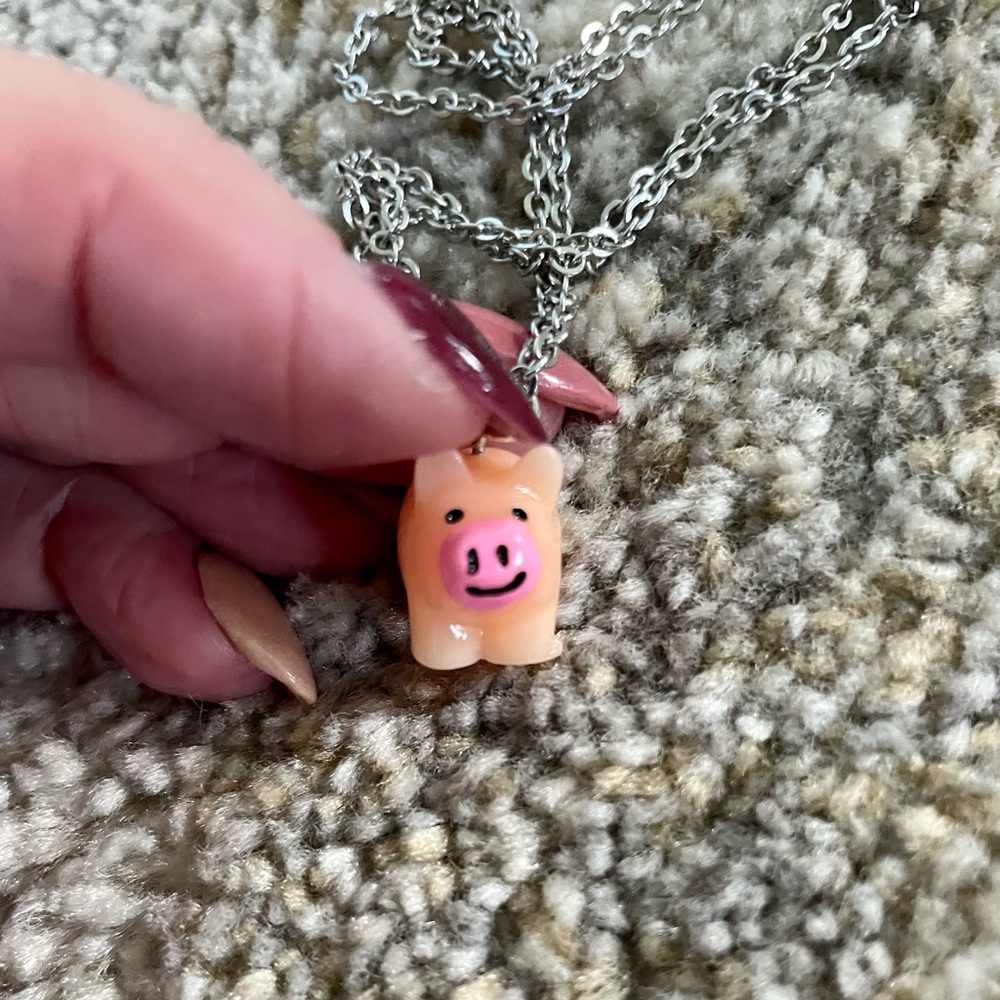 Adorable Pig Silver Necklace